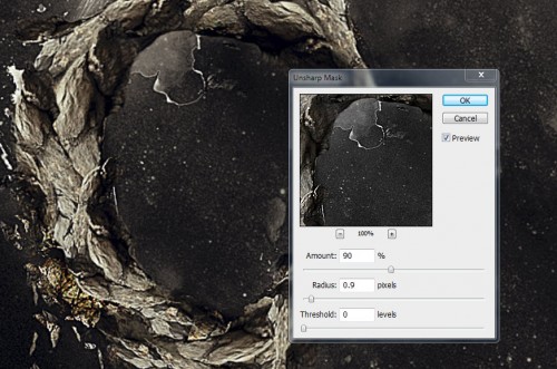 5 500x331 Photoshop Space Background ile Rocky Efekti oluşturma keskinleştirmek