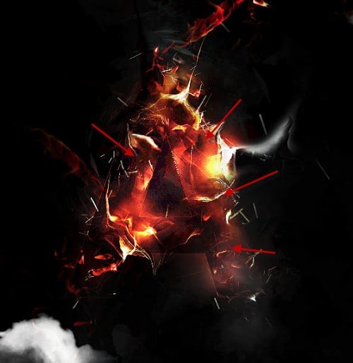 6 add colour 500x514 Design an Interesting Fire Text Effect with Particles in Photoshop