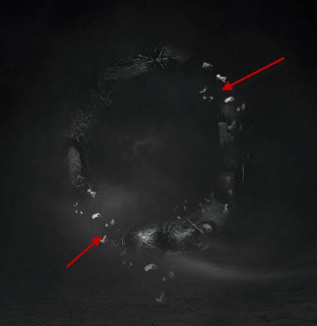 3 paste Create an Abstract Floating Break Apart Rock Circle in Photoshop
