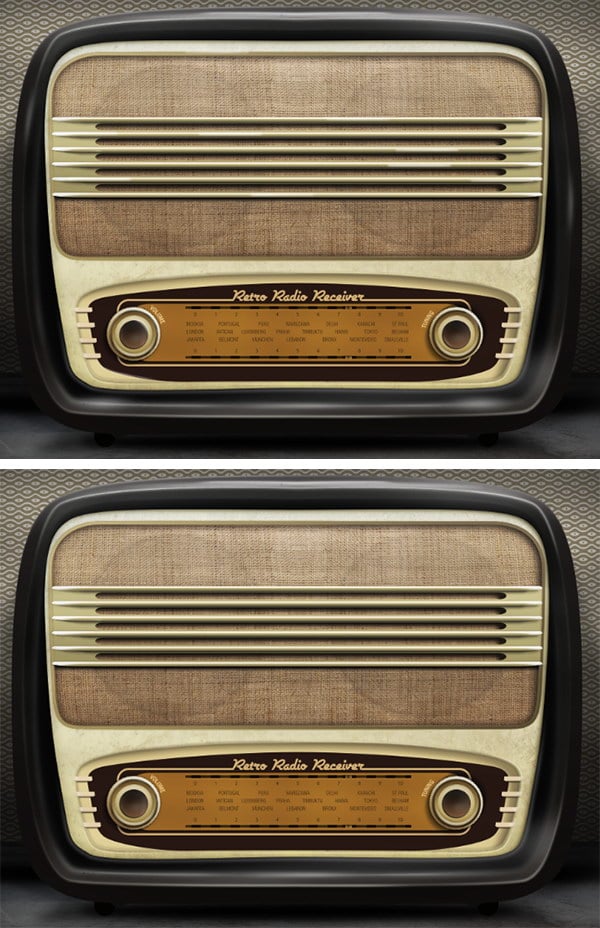 Draw a retro radio using Photoshop and Illustrator