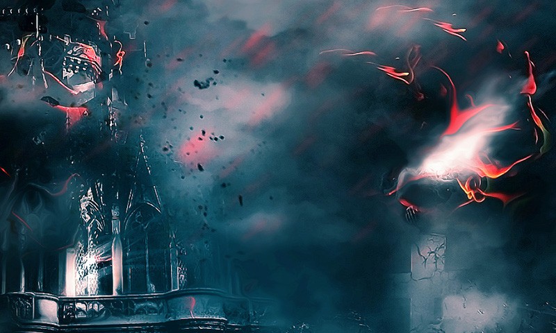 Create Castle Under Siege from Dark Force Scene in Photoshop