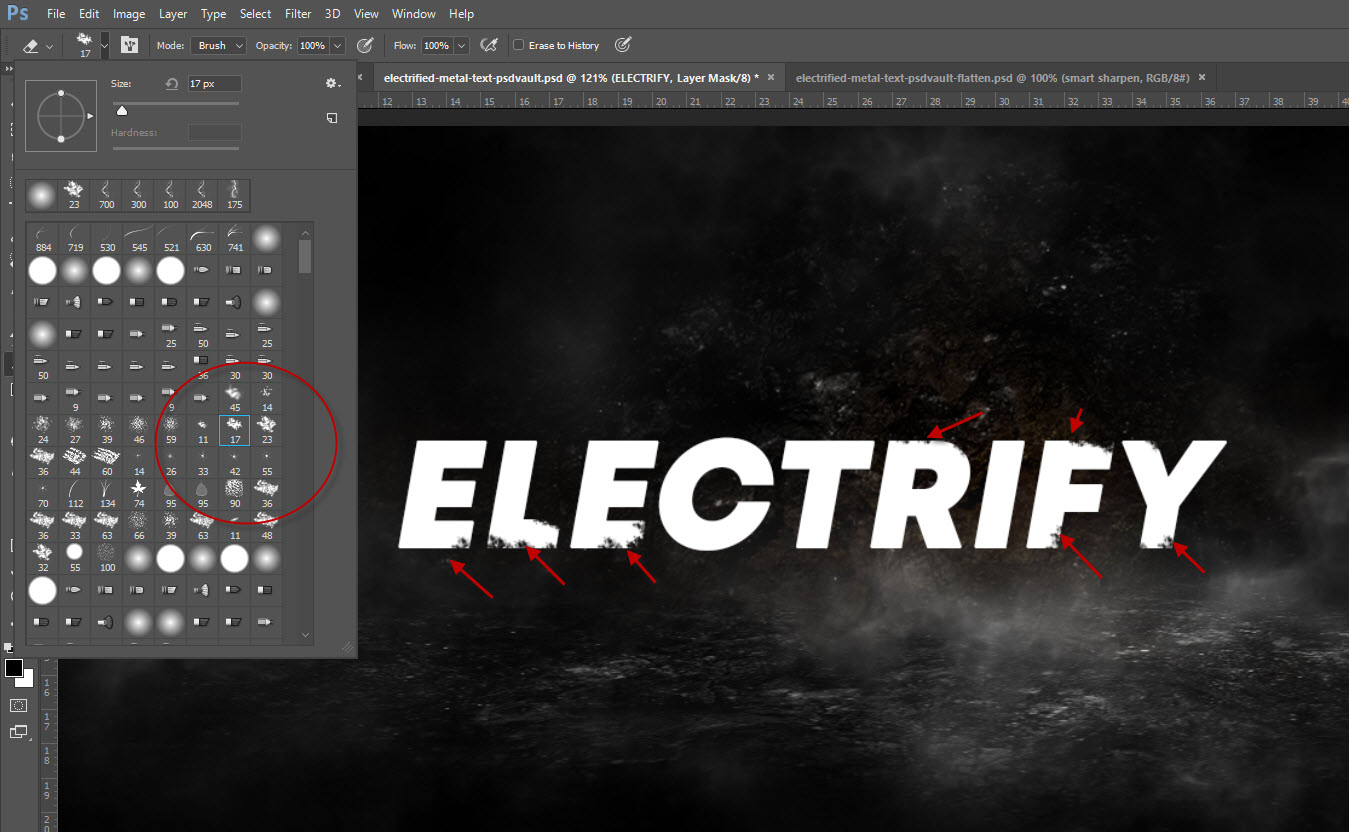 Create Amazing Lightning Text Effect in PSD Vault