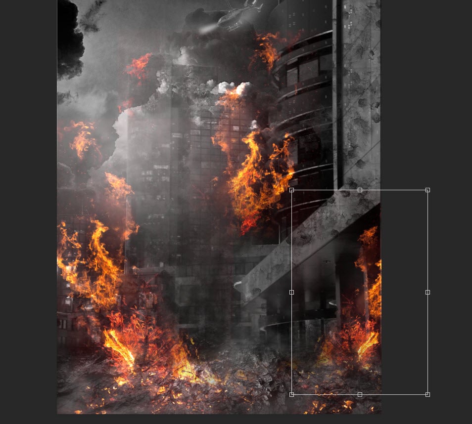Create HighRise Building on Fire Effect in PSD Vault