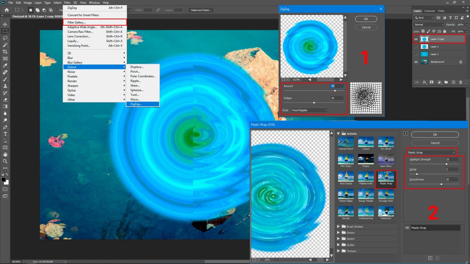 How to Draw Water Ripples Effect in Photoshop