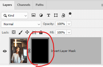 Inverted layer mask