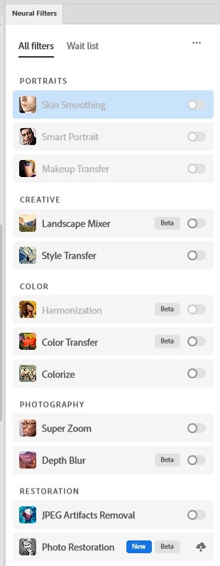 Disable cloud-dependent Neutral Filter Features