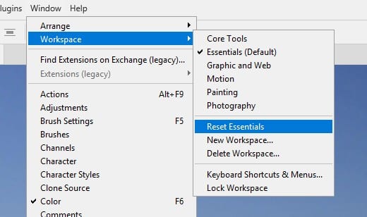How to Reset Workspace and Fix Panel Layouts