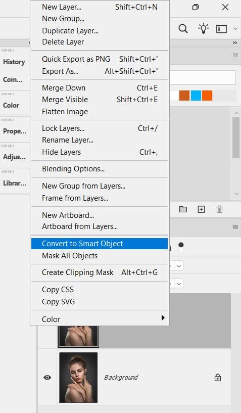 Right-click layer > Convert to Smart Object