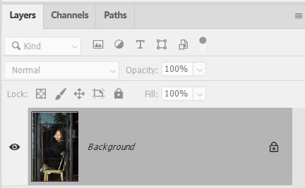 image opened as a Background layer