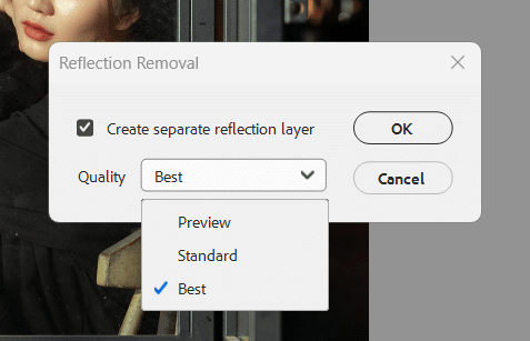 reflection removal dialog popup