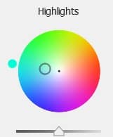 Adjust the Highlights wheel