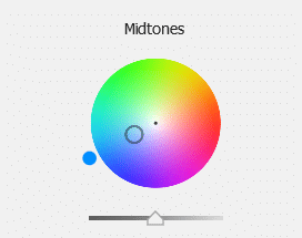 Adjust the Midtones wheel